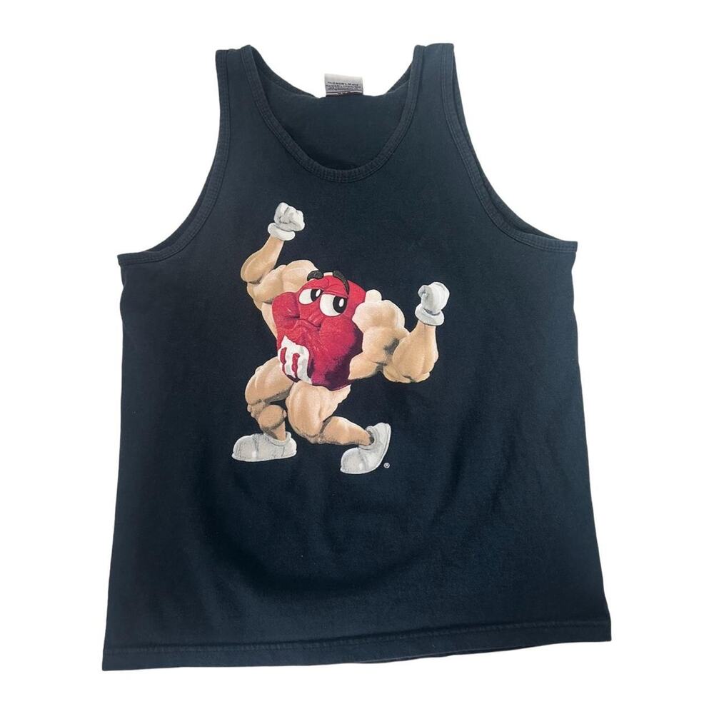 M&m's vintage tank top red muscle man black men's L